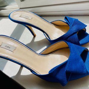RARE Zara Bright Blue (Cobalt) Heels / Mules 6.5 - 7 (37)